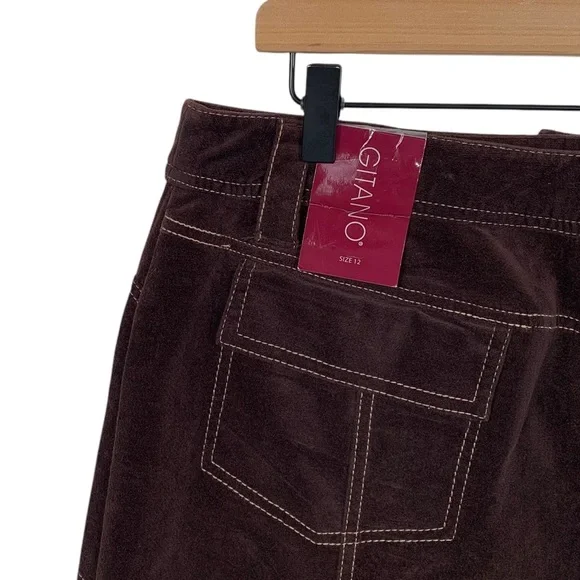 Vintage Gitano Brown Velvet A-Line Midi Skirt - Picture 4 of 5